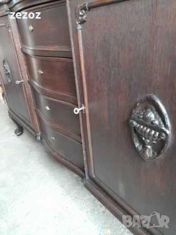 Бюфет антикварен-Чипъндейл №82, снимка 5 - Бюфети - 53254003