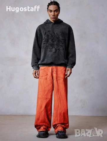 Нови baggy дънки  Casual Loose Fit Jeans панталони карго Л, снимка 10 - Дънки - 52034041