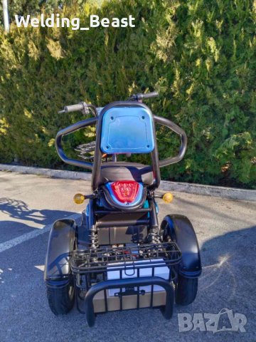 Двуместна електрическа триколка MaxMotors Pudding 1800W-48V-20Ah-BLUE, снимка 5 - Мотоциклети и мототехника - 43592514