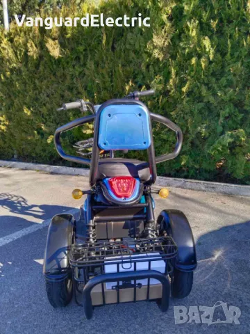 	Двуместна електрическа триколка Vanguard Pudding 1800W-48V-20Ah - BLUE, снимка 4 - Мотоциклети и мототехника - 43641435
