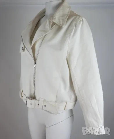 L Reserved Бяло памучно лятно яке, снимка 2 - Сака - 50326795