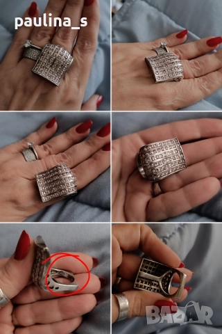 Два различни броя / Винтидж сребърен пръстен с Морганити и Аметисти / проба 925 , снимка 2 - Пръстени - 40455917