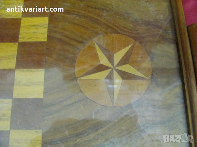 Стар Дървен Поднос Основа за Шах, снимка 5 - Антикварни и старинни предмети - 27679266