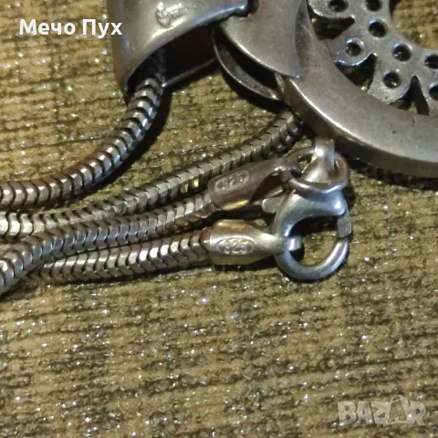 Сребърно колие с висулка (306), снимка 2 - Колиета, медальони, синджири - 48104063