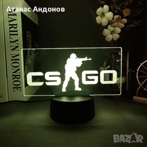 3D нощна лампа с логото на Counter Strike
