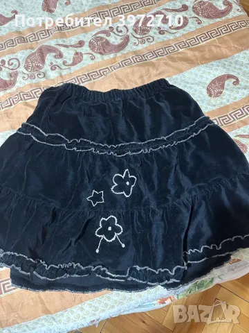 Черна пола с бродерия , снимка 3 - Поли - 47653826