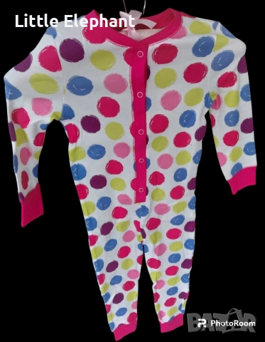 Цяла пижамка ромпърче за 2-3 год мом многоцветни точки,Англия/нова