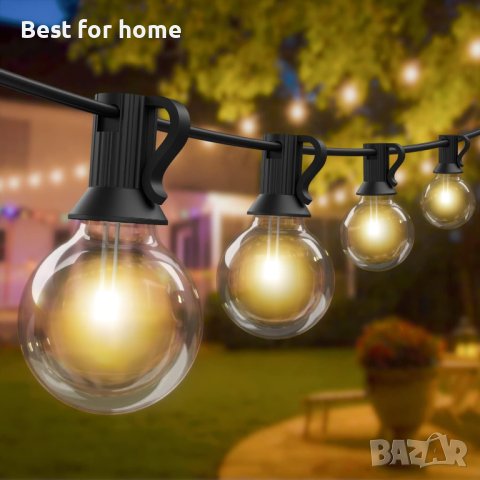 Външни соларни светлини 25+2 нечупливи LED крушки, G40,водоустойчиви, снимка 4 - Соларни лампи - 43179871