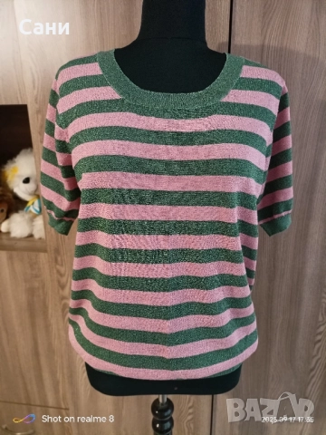 Блуза на райета и ламе, снимка 5 - Туники - 51748890