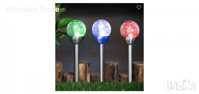 Соларна лампа с редуващи се цветове, 27см , снимка 3 - Соларни лампи - 35637210