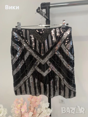 Пола с паети и маниста в размер М, снимка 7 - Поли - 50739032