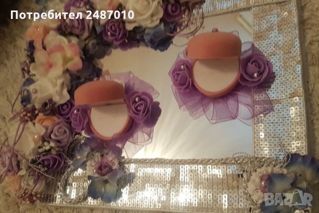 Поднос за годежни халки, снимка 2 - Ръчно изработени сувенири - 27130948