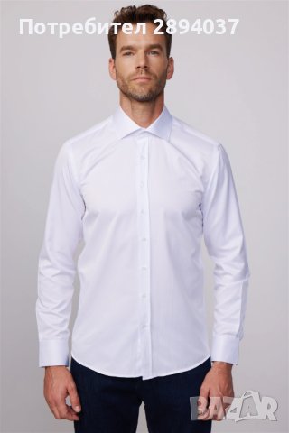 Мъжка бяла риза Tudors Slim fit р-р 41/42 100% памук разопакована., снимка 2 - Ризи - 43686337