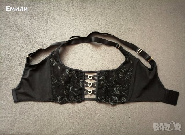 Прозрачен дантелен корсет под бюста с презрамки и сърца с кристали р-р S, снимка 11 - Корсети, бюстиета, топове - 43550337