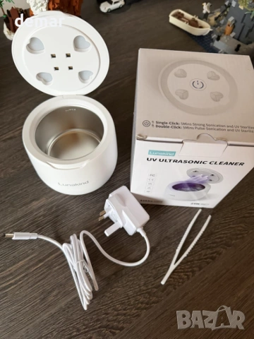 Ултразвуков почистващ апарат за ретейнери с UV светлина, 42kHz, бежов, снимка 2 - Други - 53052184
