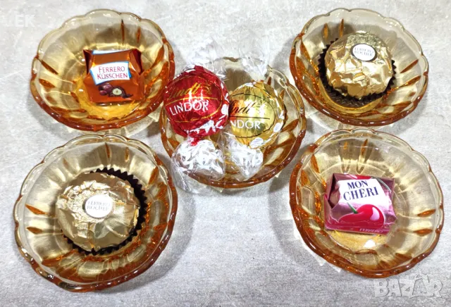 5 стари стъклени купички за сладко, снимка 5 - Прибори за хранене, готвене и сервиране - 49923023