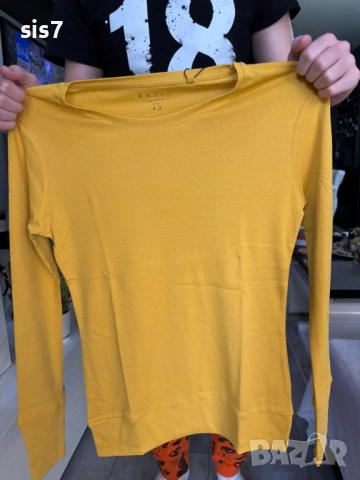 дамска памучна блуза с еластан, снимка 3 - Блузи с дълъг ръкав и пуловери - 53579634