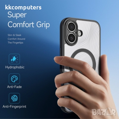 Силиконов твърд кейс Dux Ducis AIMO с Magsafe, За iPhone 17 (6.3), Черен и Протектор, снимка 6 - Калъфи, кейсове - 52062290