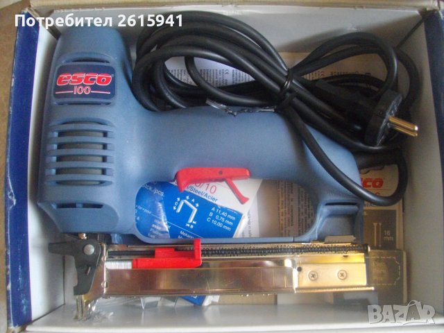 НОВ Ел.Такер Професионален ESCO 100-Скоби 8-20мм/Пирони 16-20мм-Пълен Комплект-Made in ITALY