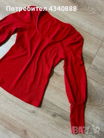 Пуловер в червен цвят, снимка 2 - Блузи с дълъг ръкав и пуловери - 51824046