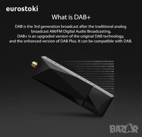 EONON Mini DAB + адаптер за автомобилно радио Android 4.4+ USB DAB+ приемник с антена, снимка 3 - Аксесоари и консумативи - 51344301