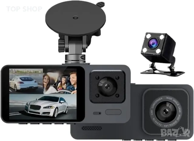 WiFi видео регистратор DVR  с 3 камери Dash Cam от Smars, снимка 4 - Аксесоари и консумативи - 48477029
