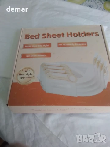 Capslpad 4 броя скоби за чаршаф със заключващи ленти, неплъзгащи се, здрави, ъглови, снимка 7 - Други стоки за дома - 51181030