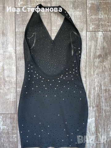 Черна бандажна къса рокля с камъни сваровски-Swarovski Crystal, снимка 12 - Рокли - 26748945