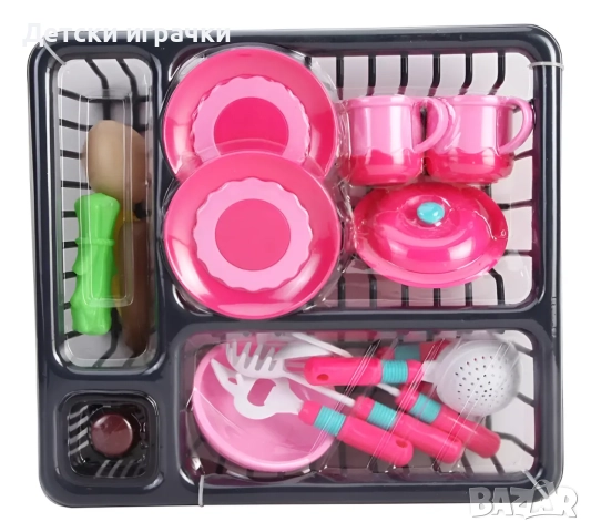 Детски кухненски комплект със сушилник и зеленчуци 