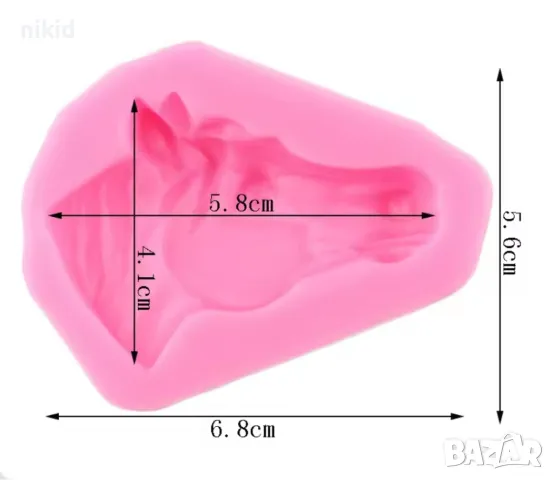 Реалистична конска глава кон силиконов молд форма фондан декор шоколад, снимка 4 - Форми - 49250674