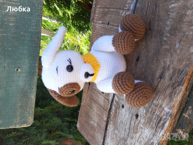 Плетено куче на една кука , снимка 2 - Плюшени играчки - 34581360