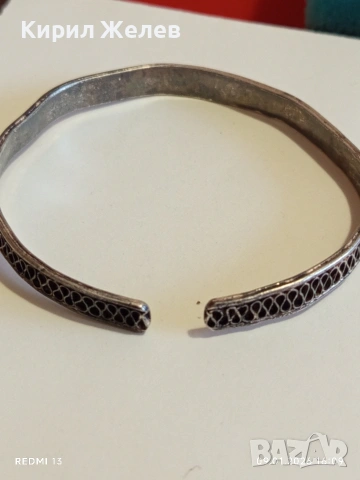 Сребърна гривна маншет с филигранен дизайн ювелирна изработка 53067, снимка 4 - Гривни - 53045185