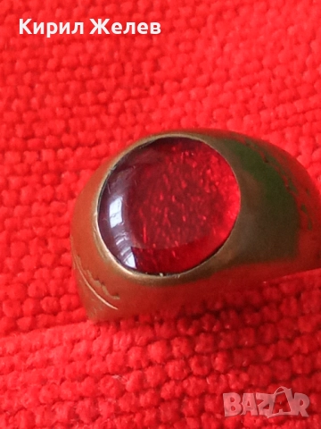 СТАРИНЕН КЛАСИЧЕСКИ КАТАЛИНЕН МЕДЕН ПРЪСТЕН СТИЛНО РЪЧНО ОРНАМЕНТИРАН РЯДКО РЕТРО БИЖУ 41174, снимка 13 - Антикварни и старинни предмети - 50528655