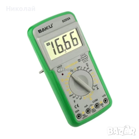 Цифров мултиметър BAKU BK-9205A, ток до 20A., снимка 4 - Друга електроника - 52301338