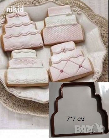 Голяма торта на етажи пластмасов резец форма за фондан тесто бисквитки