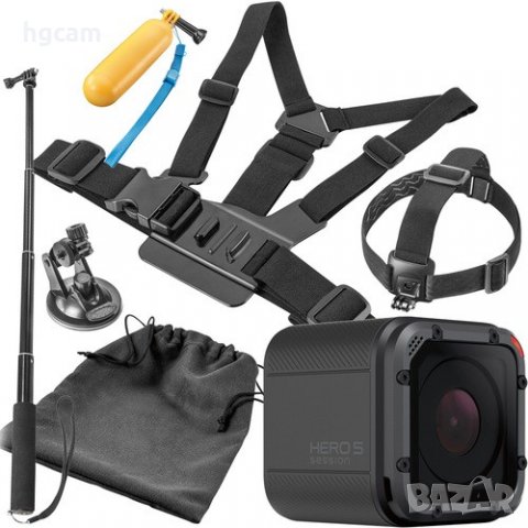 ПРОМОПАКЕТ 5 за Hero Session - стойка гърди, глава, монопод, вакуум