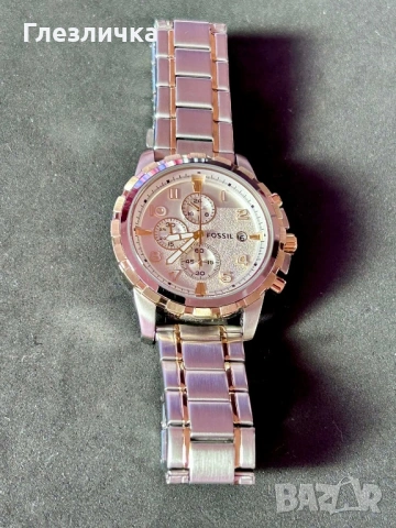 Оригинален часовник Fossil  с PVD позлата на безела и веригата., снимка 3 - Колекции - 53169214