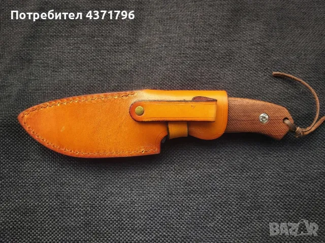 Италиански ловен нож LION STEEL,M3 ST Wood Santos,кожена кания,LN407, снимка 8 - Ножове - 49108487