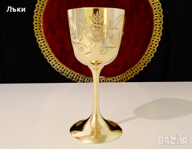 Бронзов бокал Saudi Arabia,кръстосани саби,цветя. , снимка 5 - Антикварни и старинни предмети - 37716038