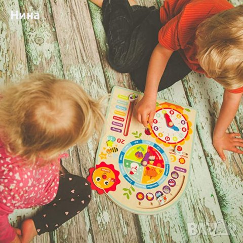 Образователна и занимателна дървена игра ЧАСОВНИК, снимка 4 - Образователни игри - 39553533