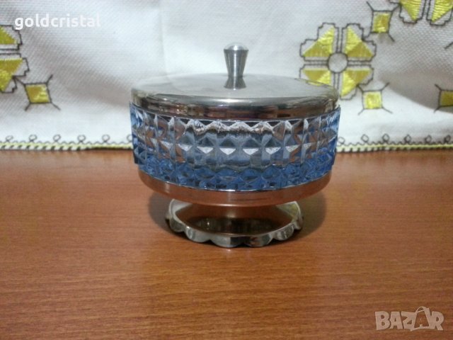 Стара кристална кутия захарница , снимка 5 - Антикварни и старинни предмети - 43689411