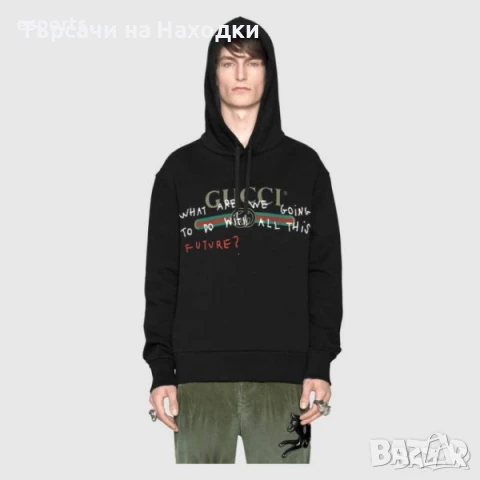 Мъжки суичър GG The Future "Бъдещето" XL Black черен X-Large, снимка 4 - Суичъри - 50905593