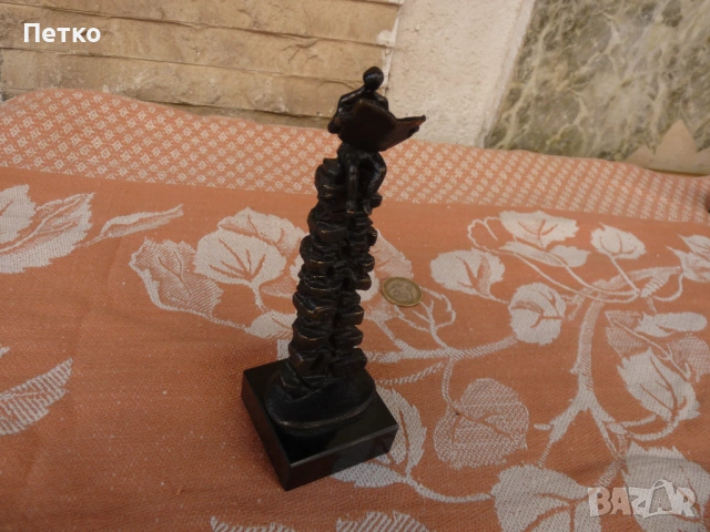 Стара бронзова статуетка пластика, снимка 5 - Антикварни и старинни предмети - 53129261
