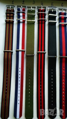 Текстилни каишки 18мм NATO, снимка 9 - Каишки за часовници - 34965493
