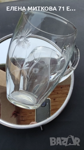Ретро българска стъклена кана за вода или вино, снимка 4 - Аксесоари за кухня - 52819071