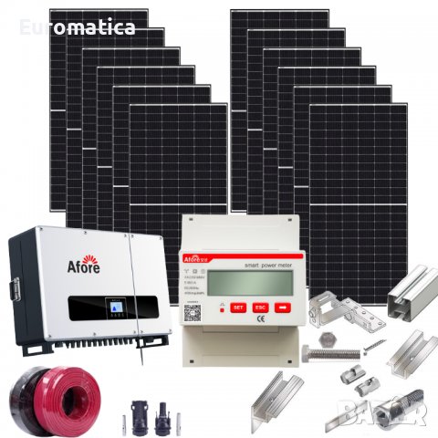 Трифазна OnGrid мрежова фотоволтаична система 60 kW Afore + Конструкция