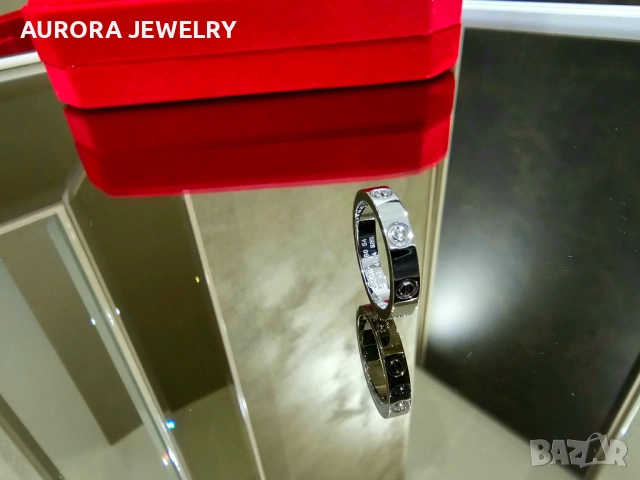 CARTIER Love Band White Gold Пръстен, снимка 3 - Пръстени - 53236825