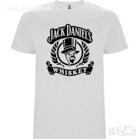 Нова мъжка тениска Джак Даниелс (Jack Daniel's) в бял цвят 