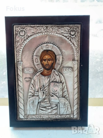 Голяма сребърна икона със сертификат, снимка 2 - Антикварни и старинни предмети - 53429951