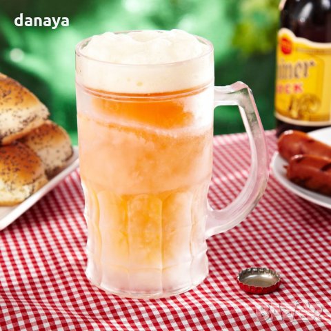 1345 Ледена халба за бира с двойни стени охлаждаща чаша за бира и ледени напитки, снимка 8 - Чаши - 27801786